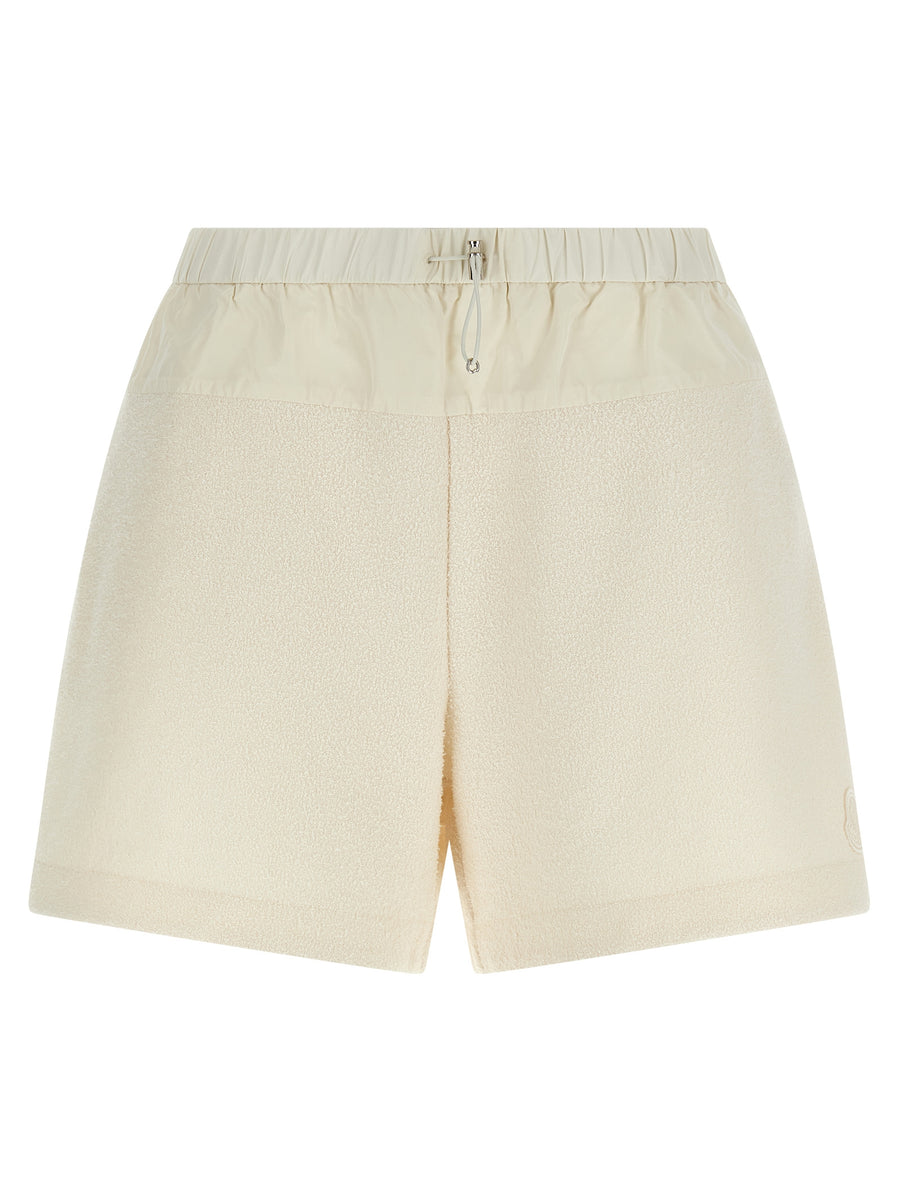 Moncler 100% polyester bermuda shorts in white