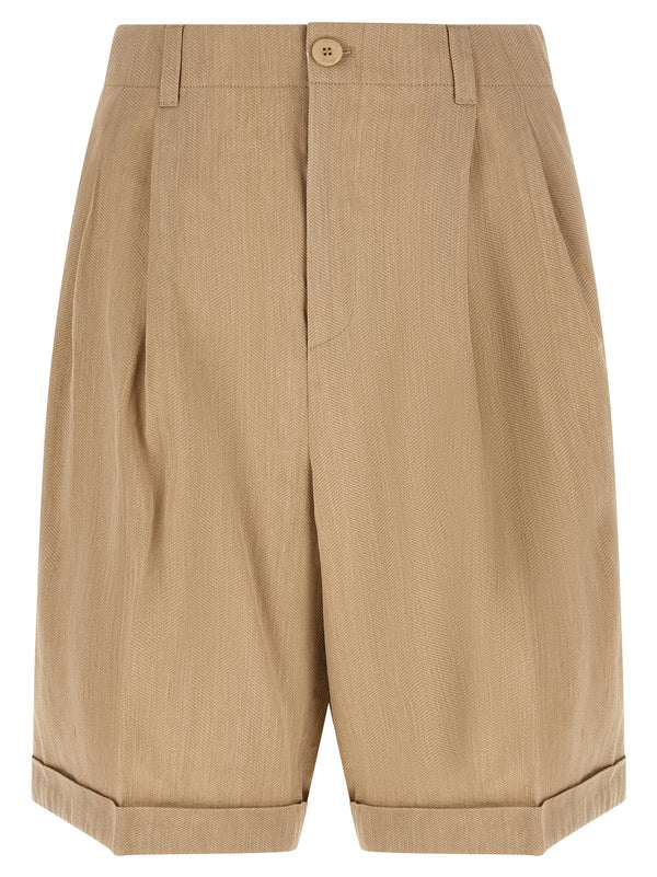 Jacquemus 59% Linen bermuda shorts in beige