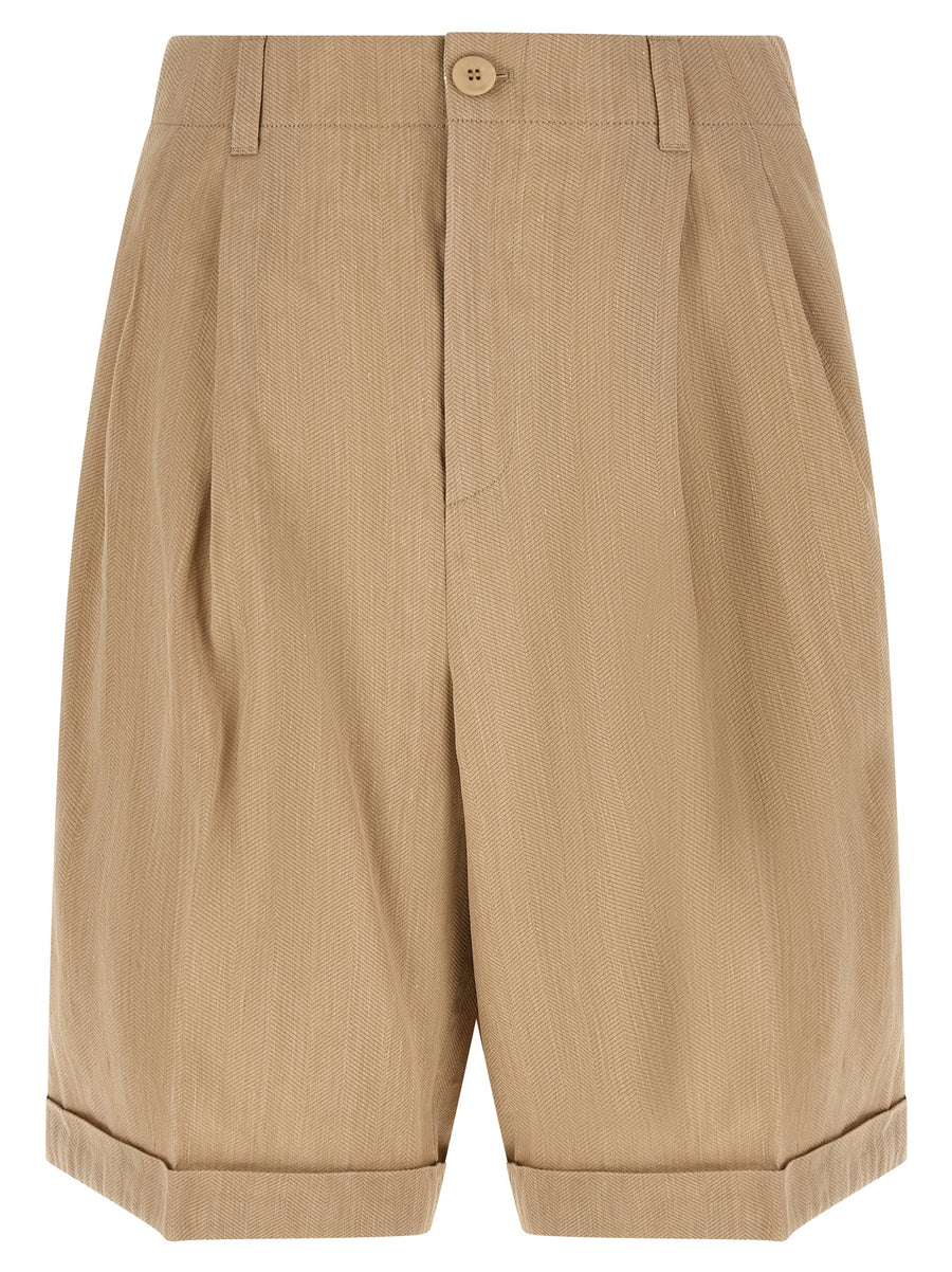 Jacquemus 59% Linen bermuda shorts in beige