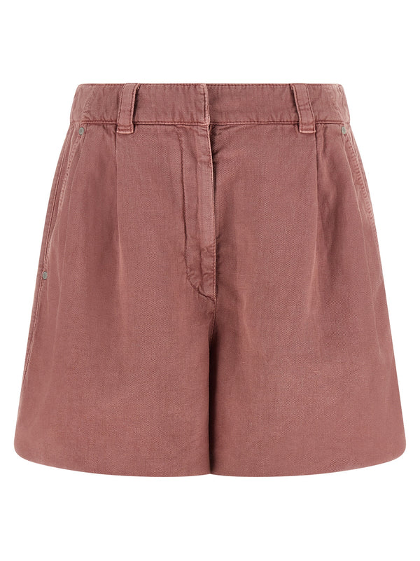 Brunello Cucinelli 60% Cotton bermuda shorts in pink