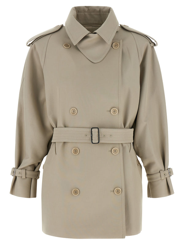 Max Mara 100% cotton trench coat in beige