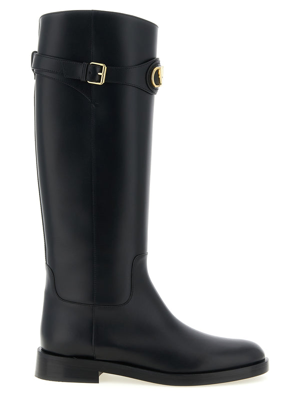 Valentino Garavani 100% Calfskin Leather boot in black