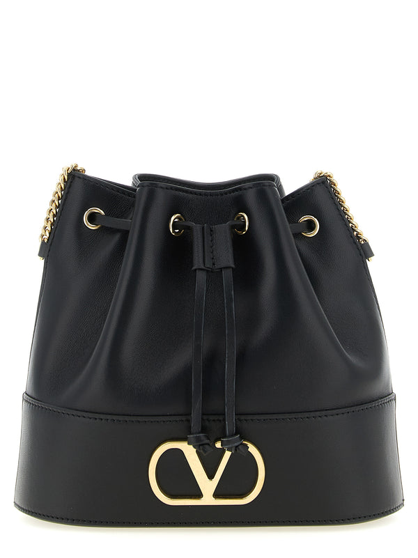 Valentino Garavani 100% Lamb Leather bucket bag in black