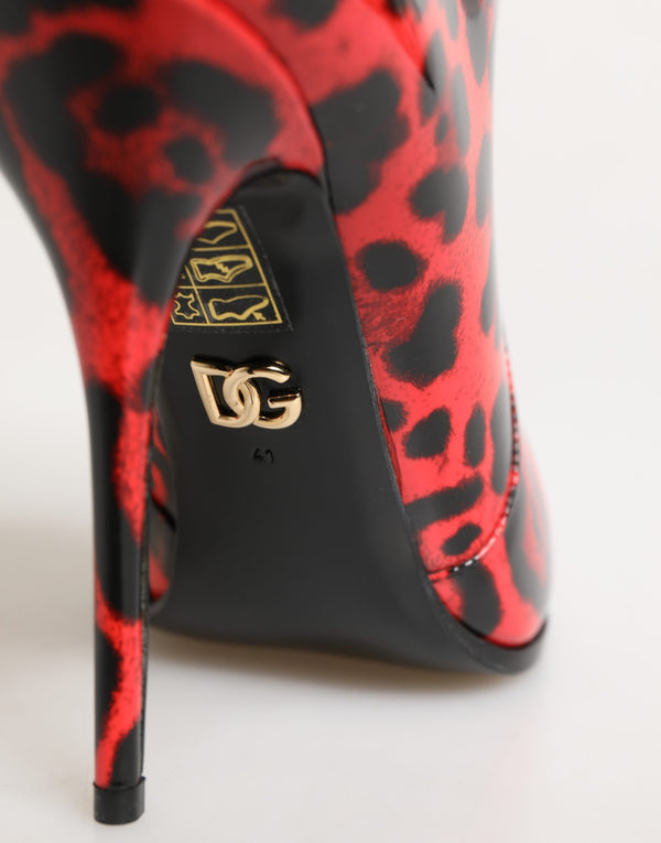 Dolce & Gabbana 100% Calf Leather (external); 58% Lamb ankle boot in red