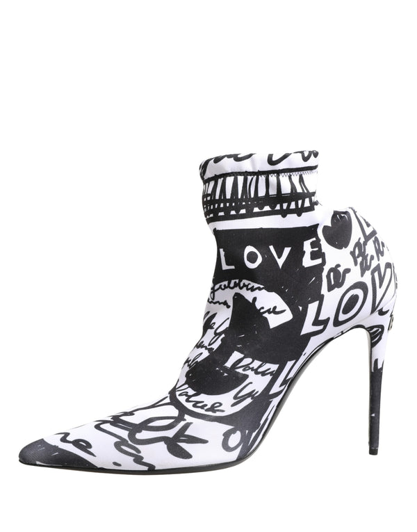 Dolce & Gabbana 7% Elastane 93% Polyester (external); 100% Goat (internal); Leather sole heel in white