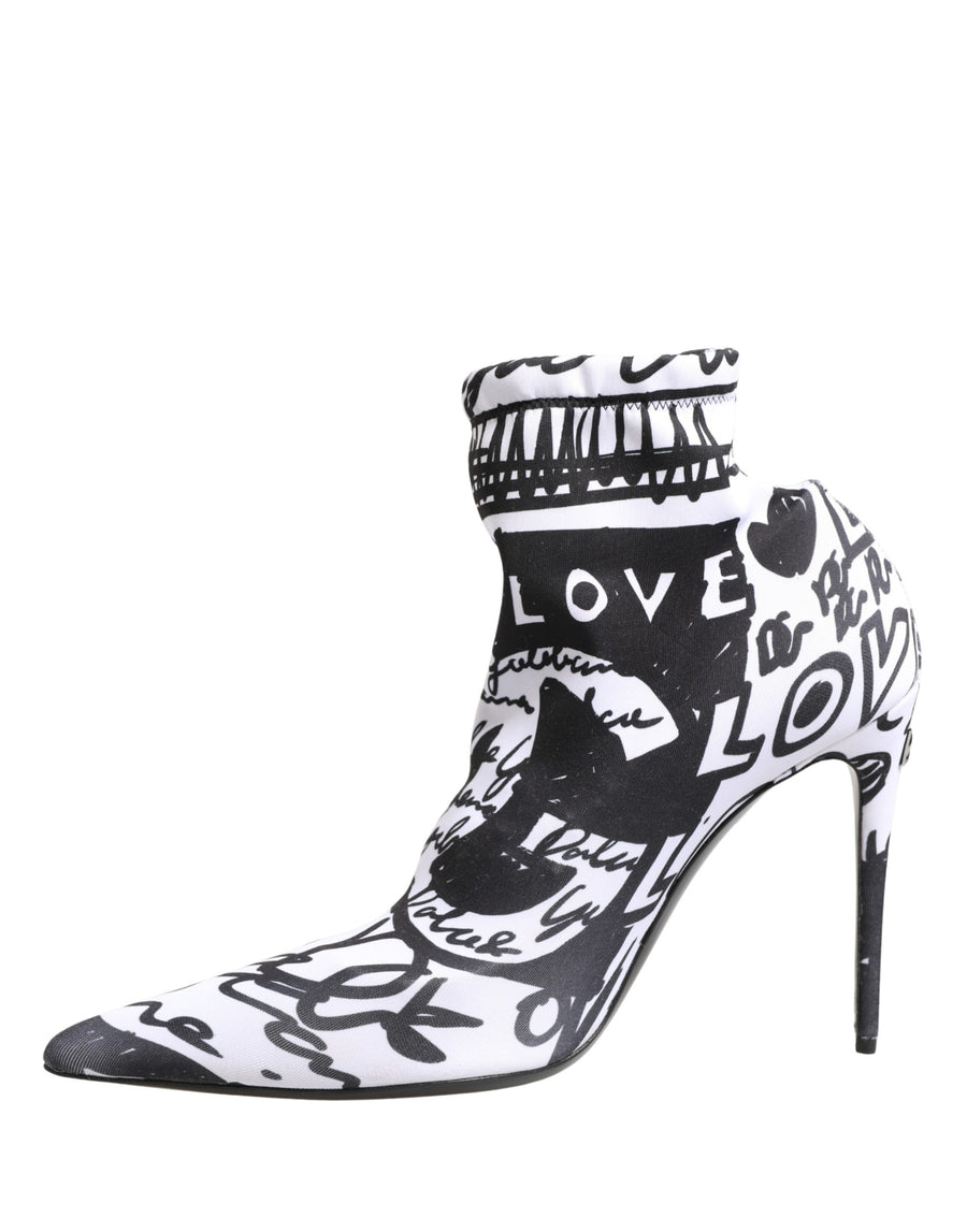 Dolce & Gabbana 7% Elastane 93% Polyester (external); 100% Goat (internal); Leather sole heel in white