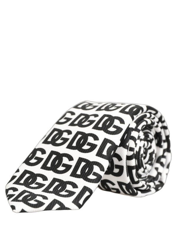 Dolce & Gabbana 100% Polyester necktie in white