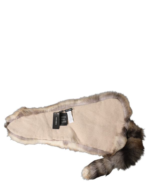 Dolce & Gabbana 100% Frost Fox scarf in brown