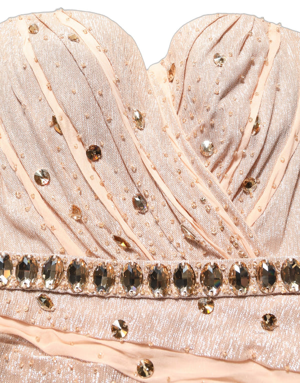 Dolce & Gabbana 85% Silk 15% Metallized Fiber; Lining: 94% Silk 6% Elastane evening gown in beige