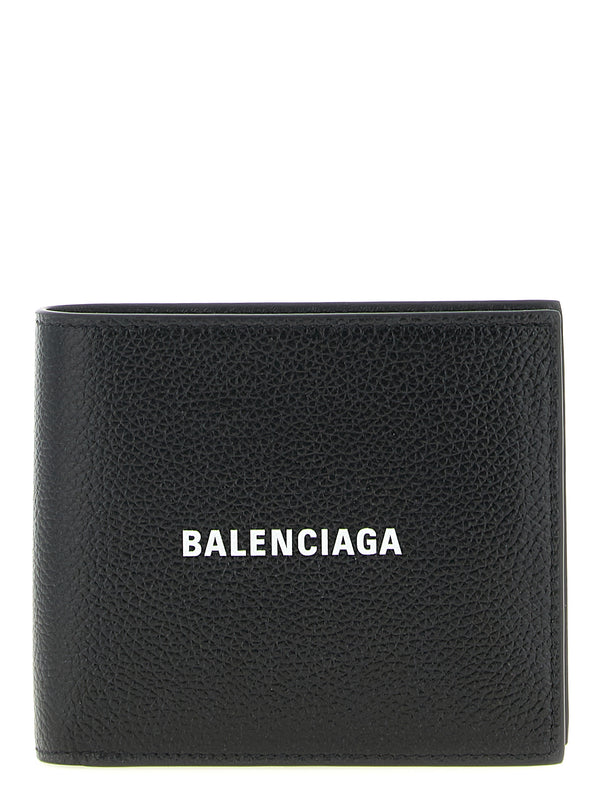 Balenciaga 100% calfskin leather wallet in black