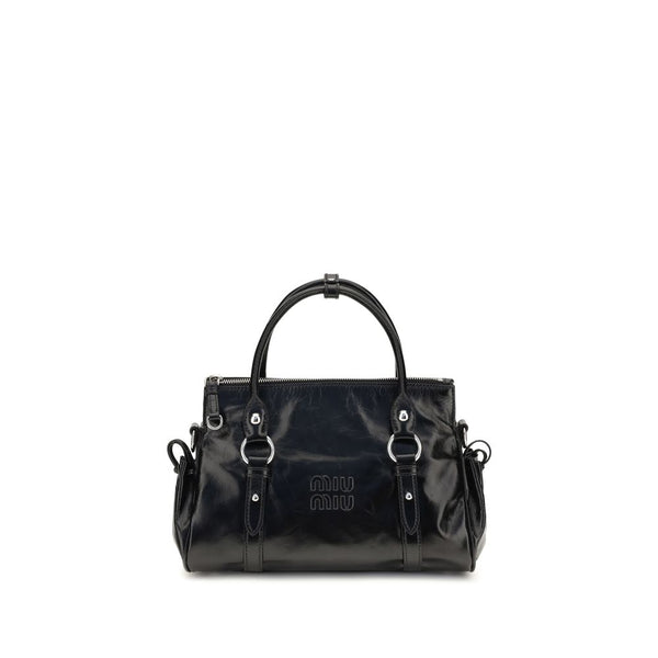 Miu Miu 100% Calf Leather Bos Taurus top handle bag in black
