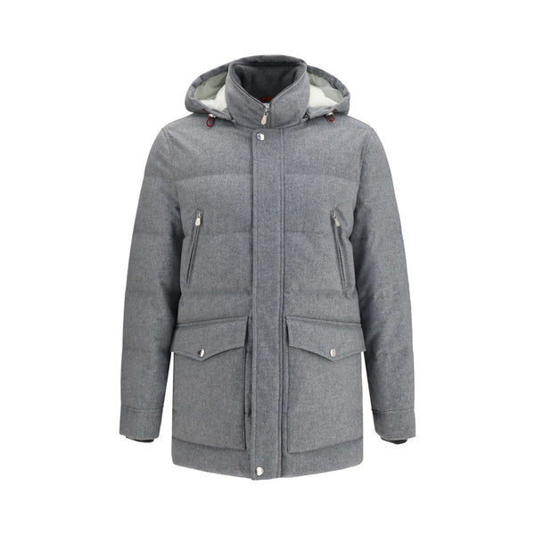 Brunello Cucinelli Outer: 100% Kashmir/Capra Hircus; Inner: 100% Duck Down down jacket in gray