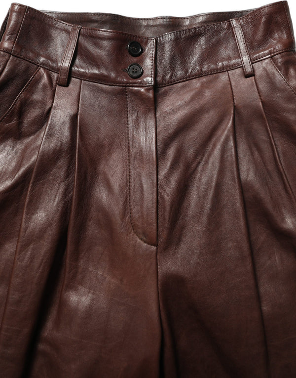 Dolce & Gabbana 100% Lamb Leather trousers in brown
