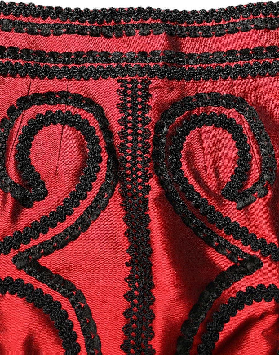 Dolce & Gabbana 70% Silk 18% Viscose 10% Cotton 2% Polyester; Lining: 94% Silk 6% Elastane skirt in red
