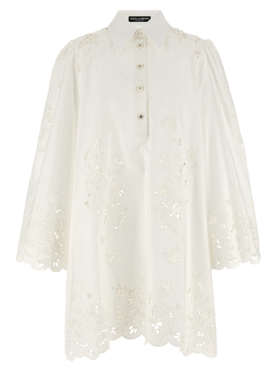 Dolce & Gabbana 95% cotton shirt dress in white