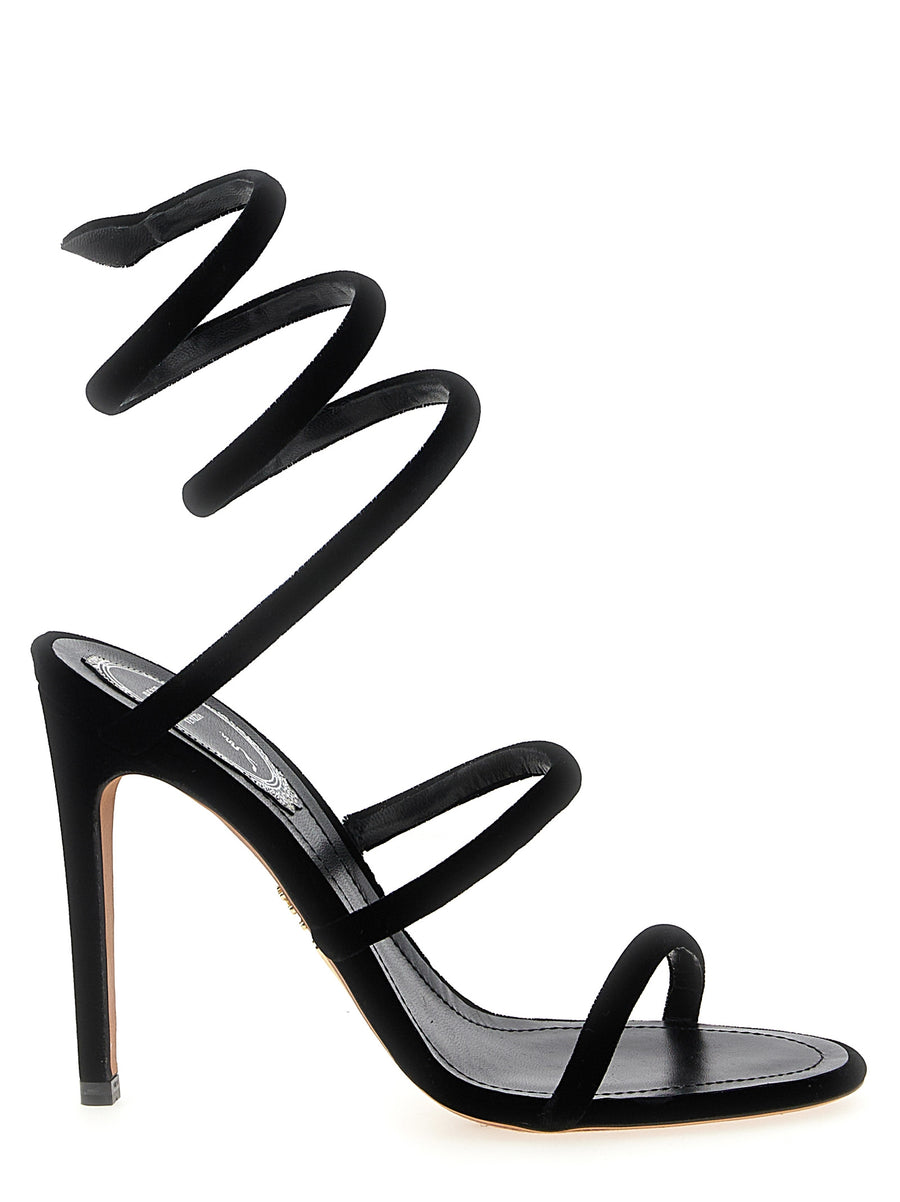 Rene Caovilla 100% velvet sandal in black