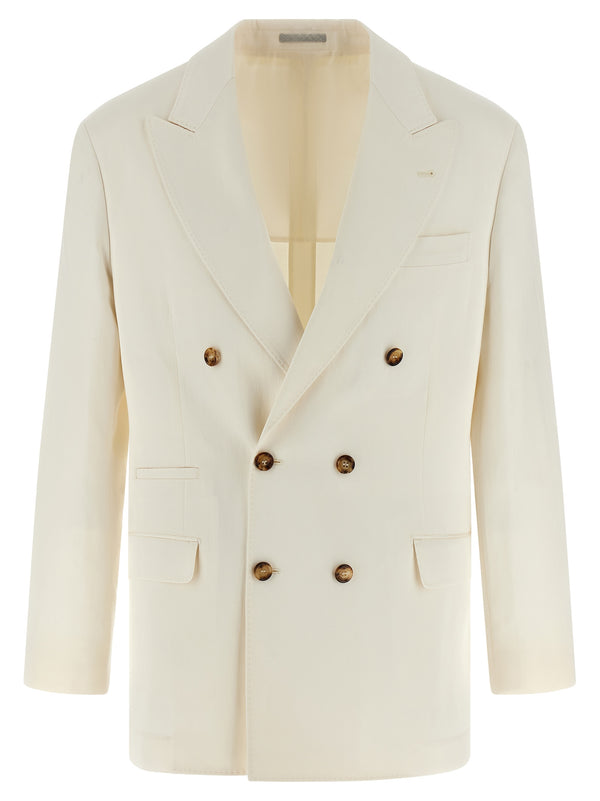 Brunello Cucinelli 62% silk blazer in white