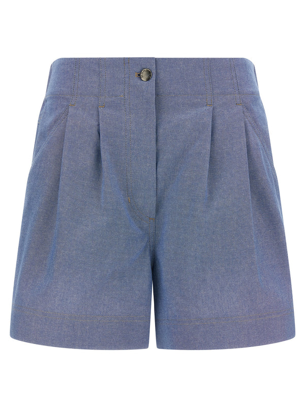 Moncler Grenoble 100% Cotton bermuda shorts in blue