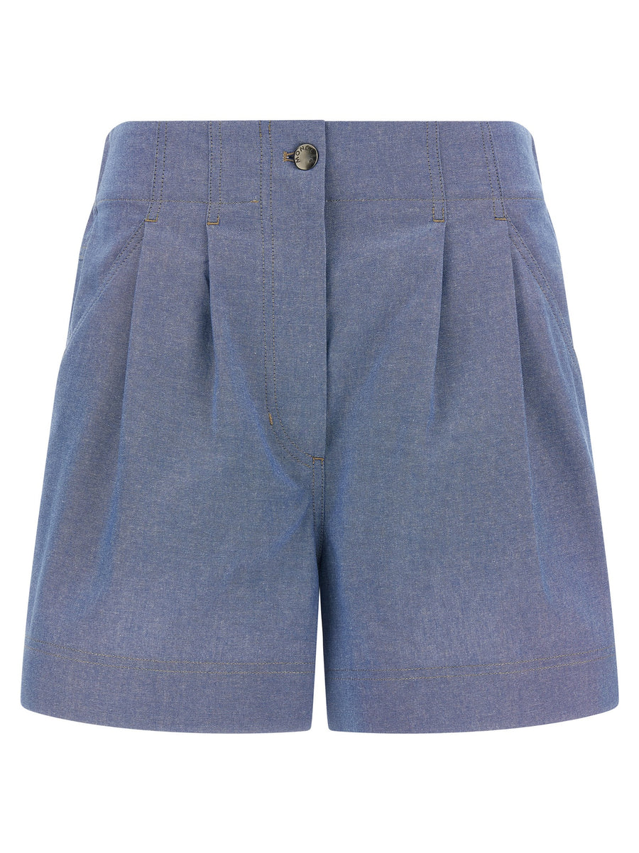 Moncler Grenoble 100% Cotton bermuda shorts in blue