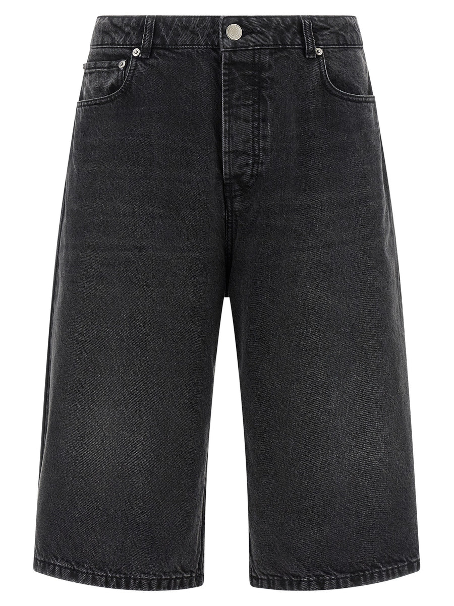 AMI Paris 100% cotton bermuda shorts in black