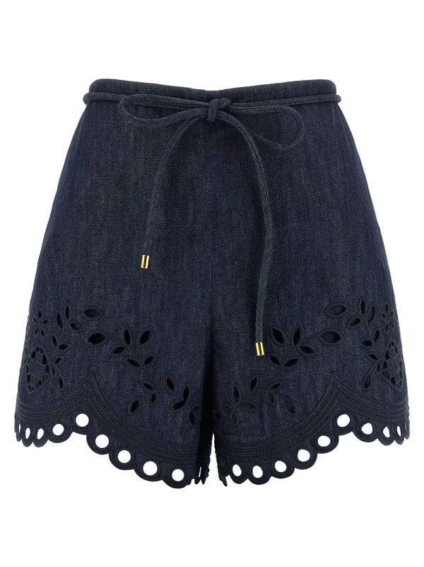 Zimmermann 100% Cotton bermuda shorts in navy