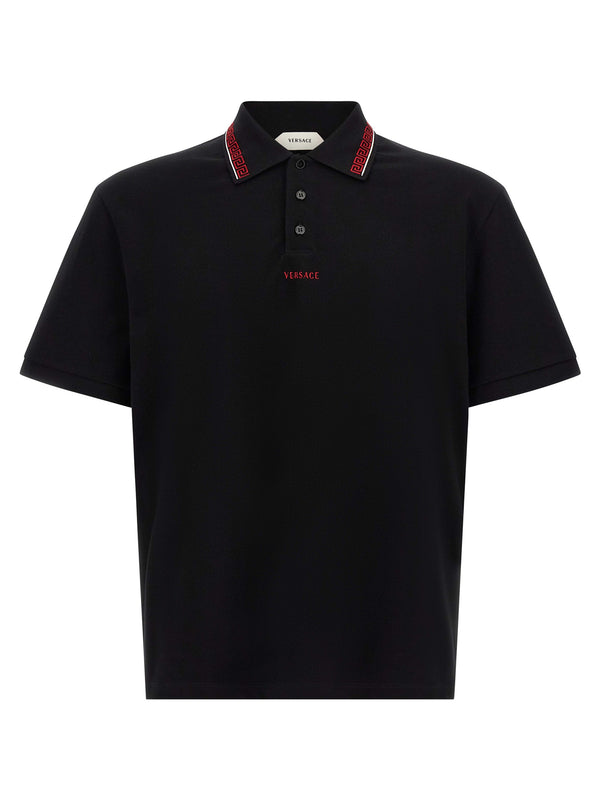 Versace 100% Cotton polo shirt in black