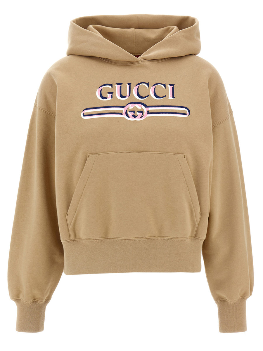 Gucci 100% cotton hoodie in beige