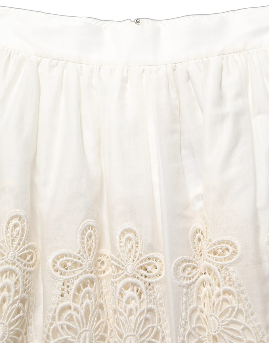 Dolce & Gabbana 90% Cotton mini skirt in white