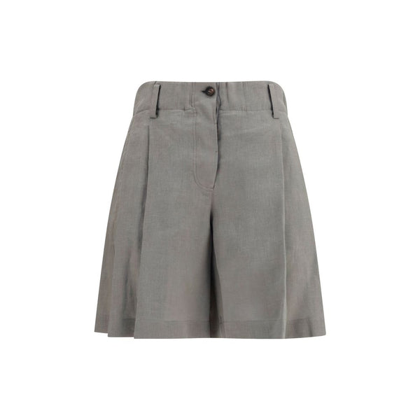 Brunello Cucinelli 100% Linen bermuda shorts in gray