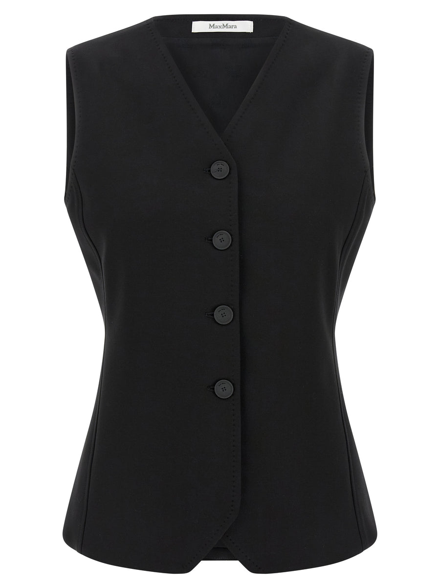 Max Mara 84% viscose vest in black