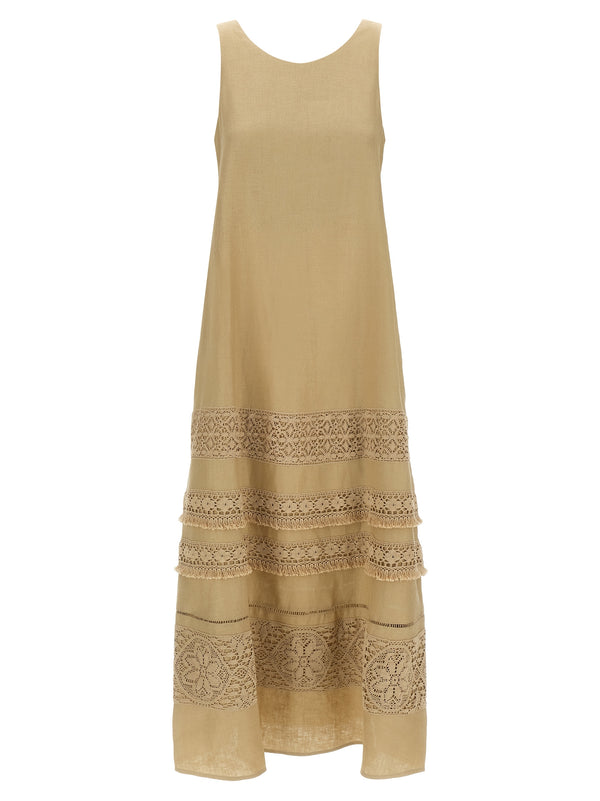 Max Mara 100% linen dress in beige