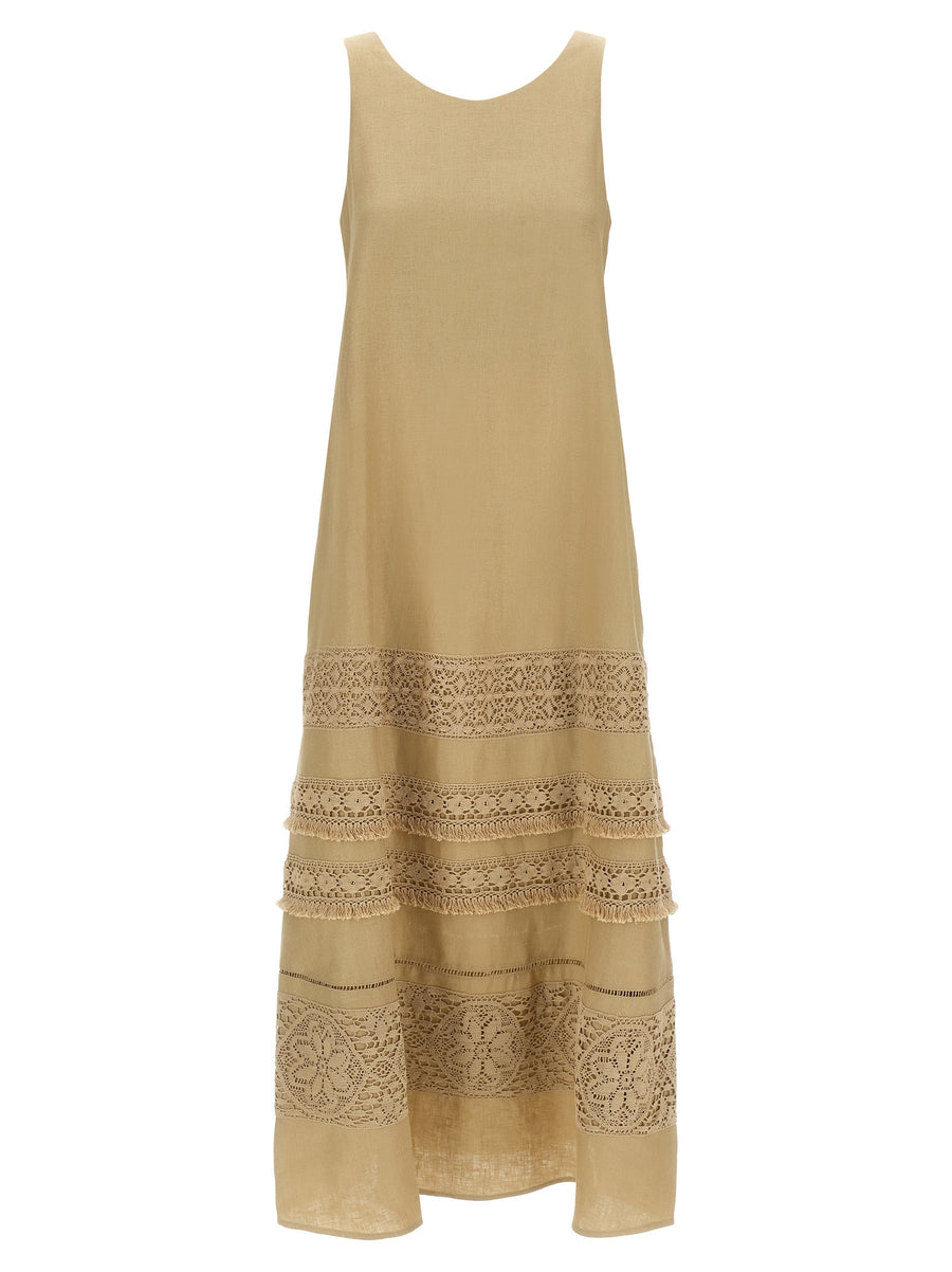 Max Mara 100% linen dress in beige