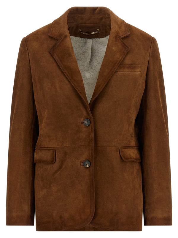 Golden Goose 100% sheep leather blazer in brown