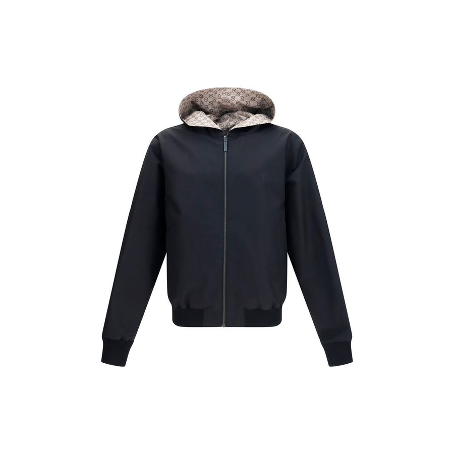 Gucci 100% Polyester (exterior); GG nylon (lining) jacket in black