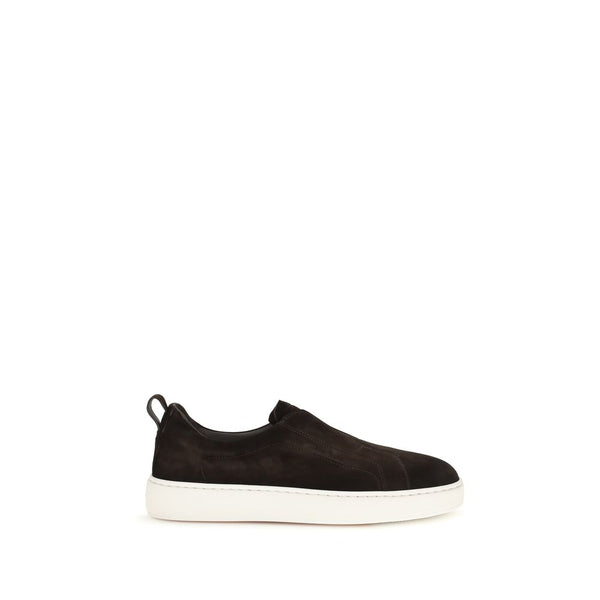 Santoni Upper: 100% Calf Leather Bos Taurus; Sole: 100% Rubber sneaker in brown