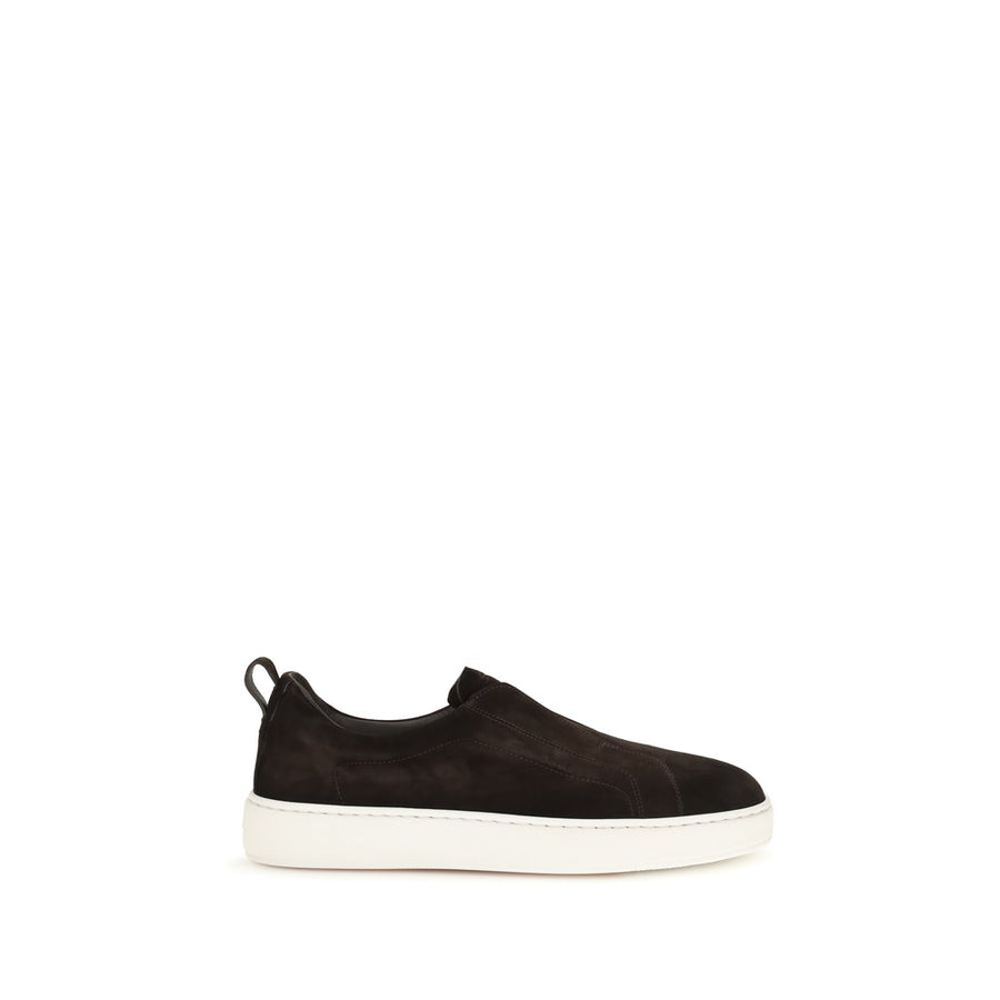 Santoni Upper: 100% Calf Leather Bos Taurus; Sole: 100% Rubber sneaker in brown