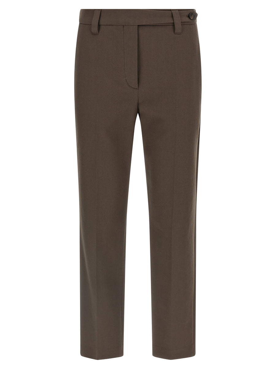 Brunello Cucinelli 97% cotton trousers in brown