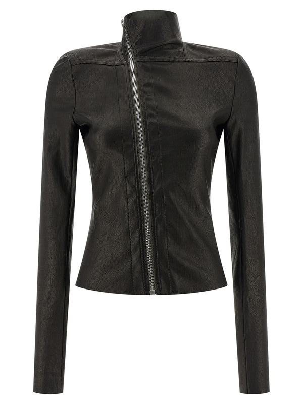 Rick Owens 65% Lamb Leather jacket in black