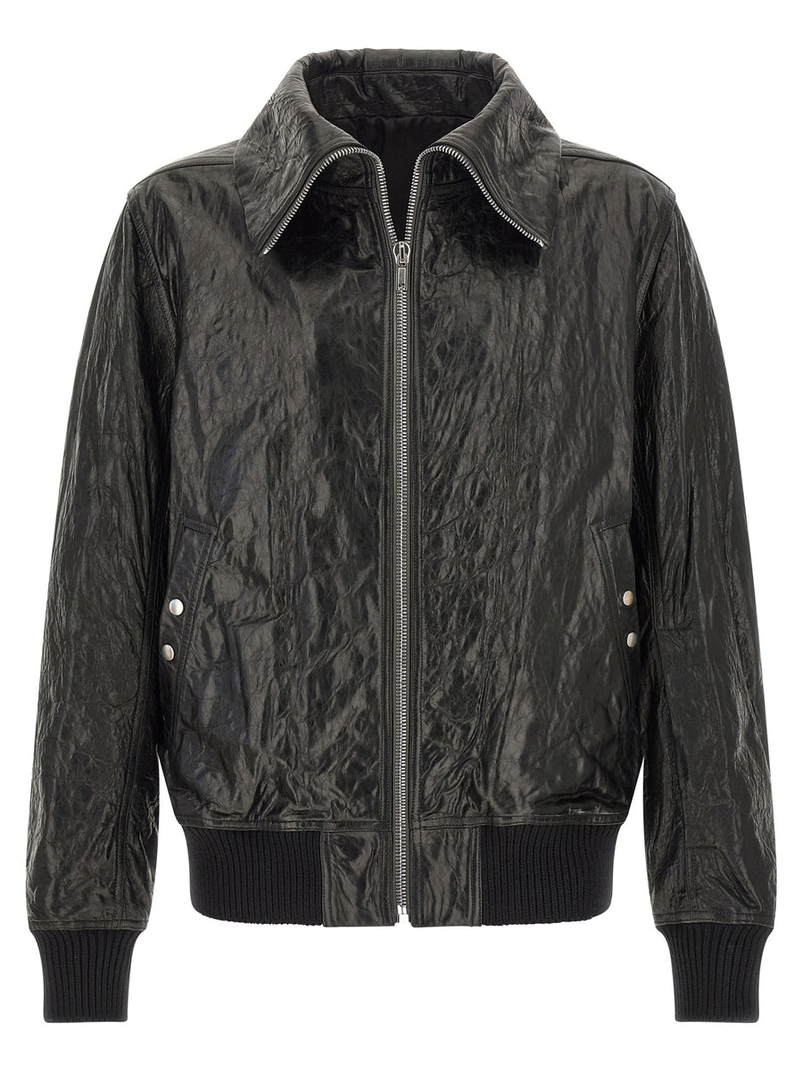 Rick Owens 100% lamb leather jacket in black