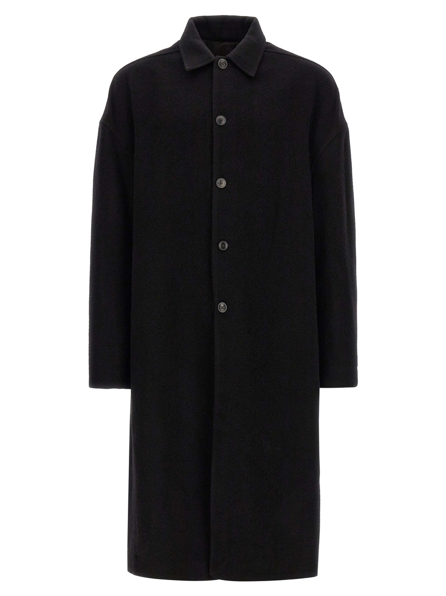 Rick Owens Virgin wool coat in black