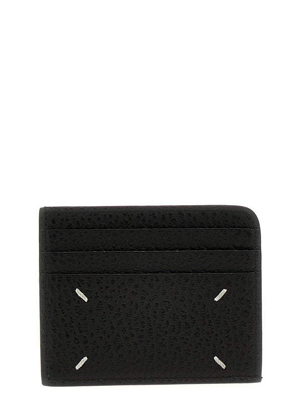 Maison Margiela 100% calfskin leather card case in black
