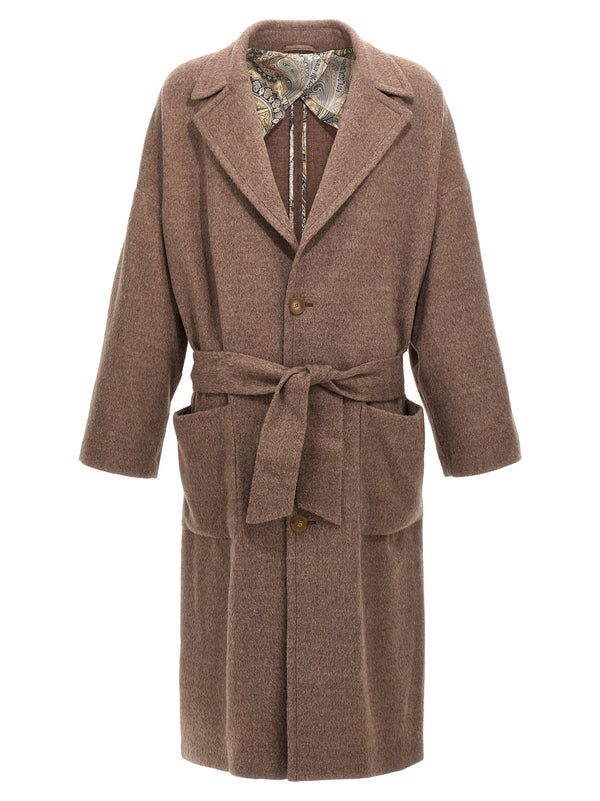 Etro 100% wool coat in beige