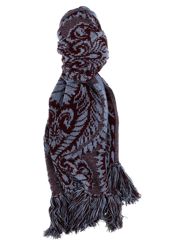 Etro 100% wool scarf in burgundy
