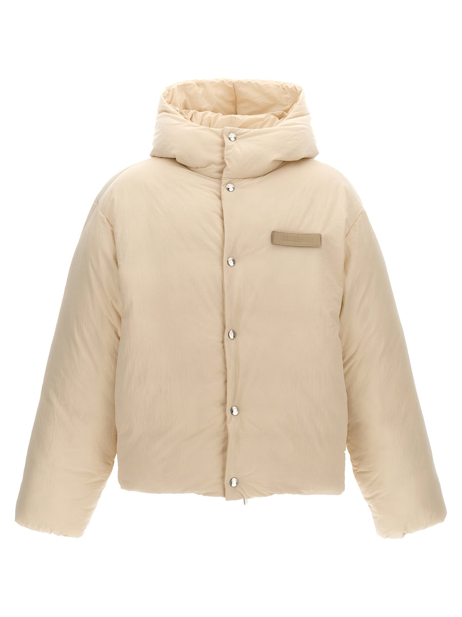 Jacquemus 100% Polyamide down jacket in white