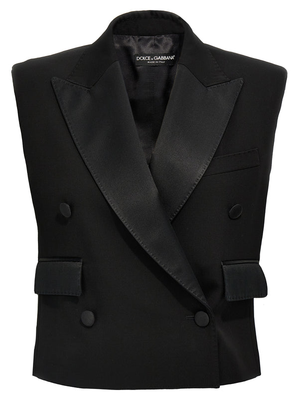 Dolce & Gabbana 50% silk vest in black