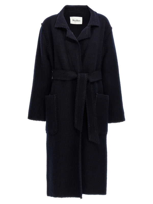 Max Mara 70% wool coat in navy