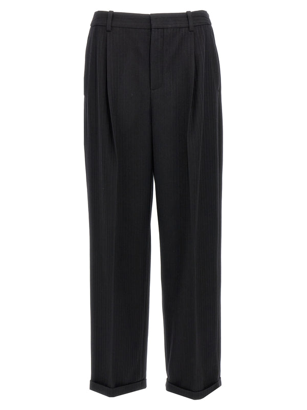 Saint Laurent 90% wool trousers in black