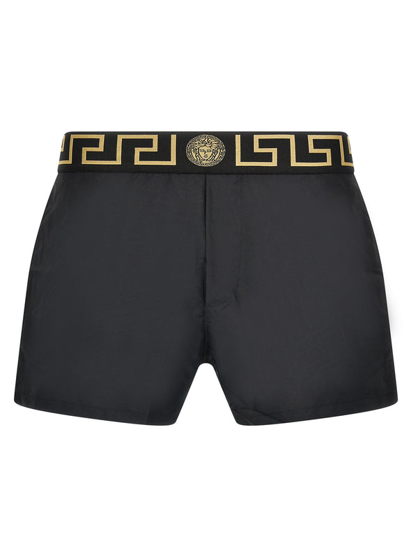 Versace 100% polyester swim shorts in black