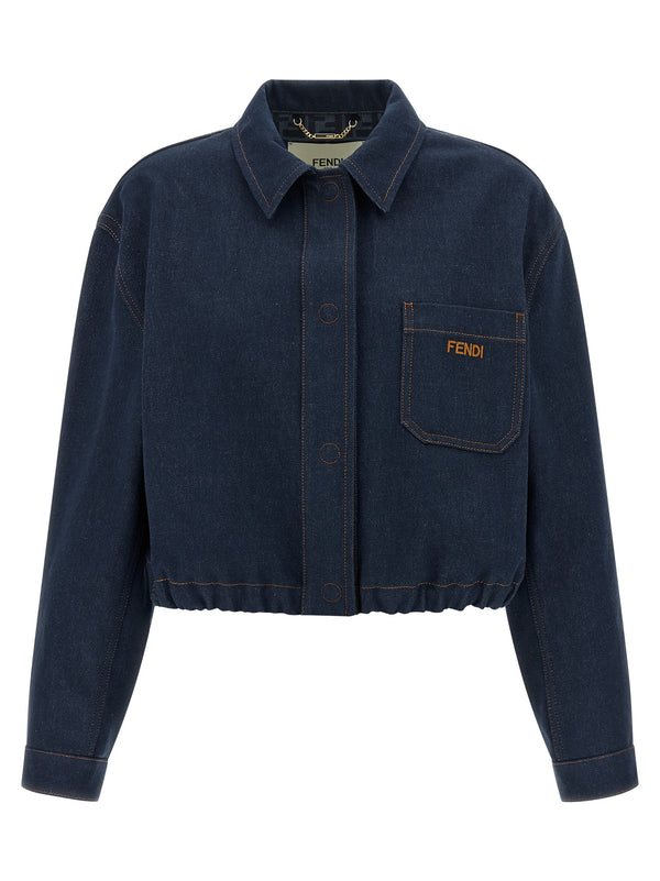 Fendi 100% cotton jacket in navy