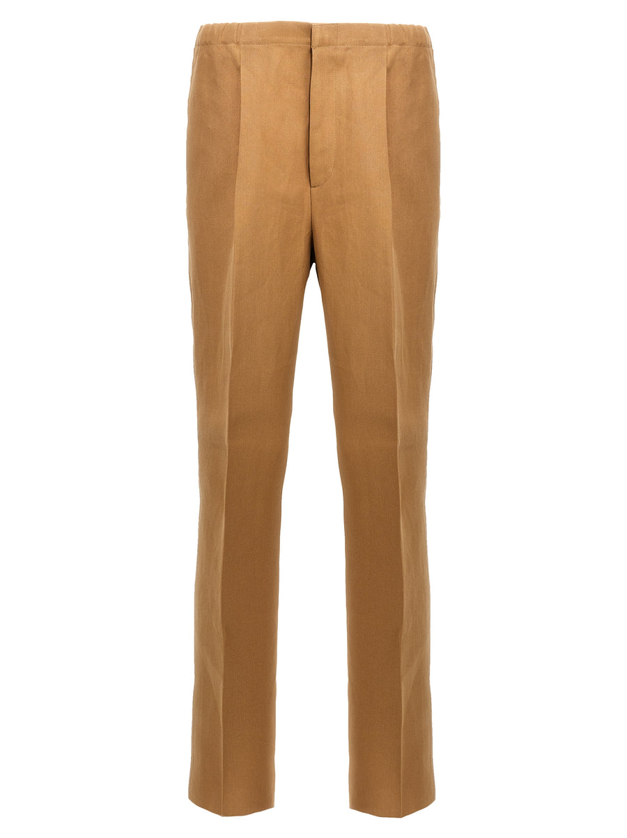 Fendi 100% Industrial Paper trousers in beige